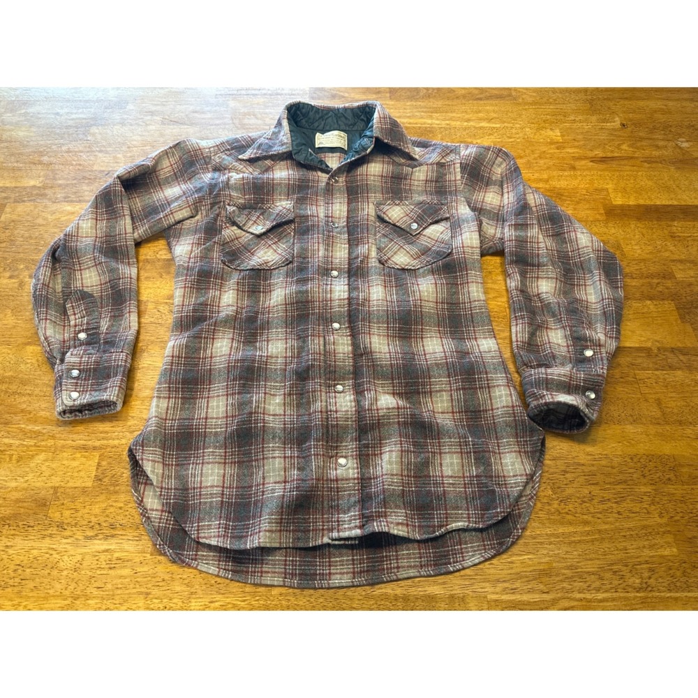 Pendleton High Grade Western Wear Wool Plaid Pearl Snap Shirt Womens Medium